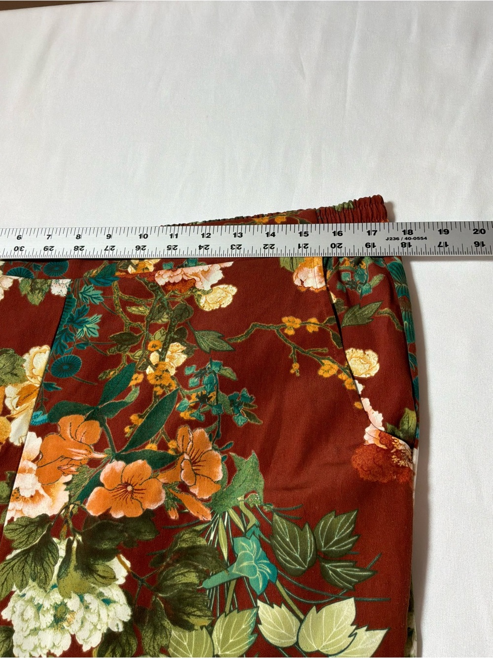 Chico’s Size 1.5R Rust Floral Wide Leg Crop Palazzo Pants Elastic Waist Women M - Picture 7 of 9